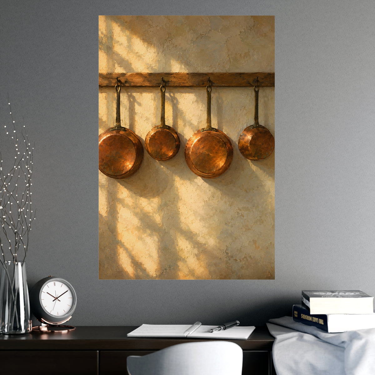 Copper on the Wall — copper on the wall, shown framed on a wall