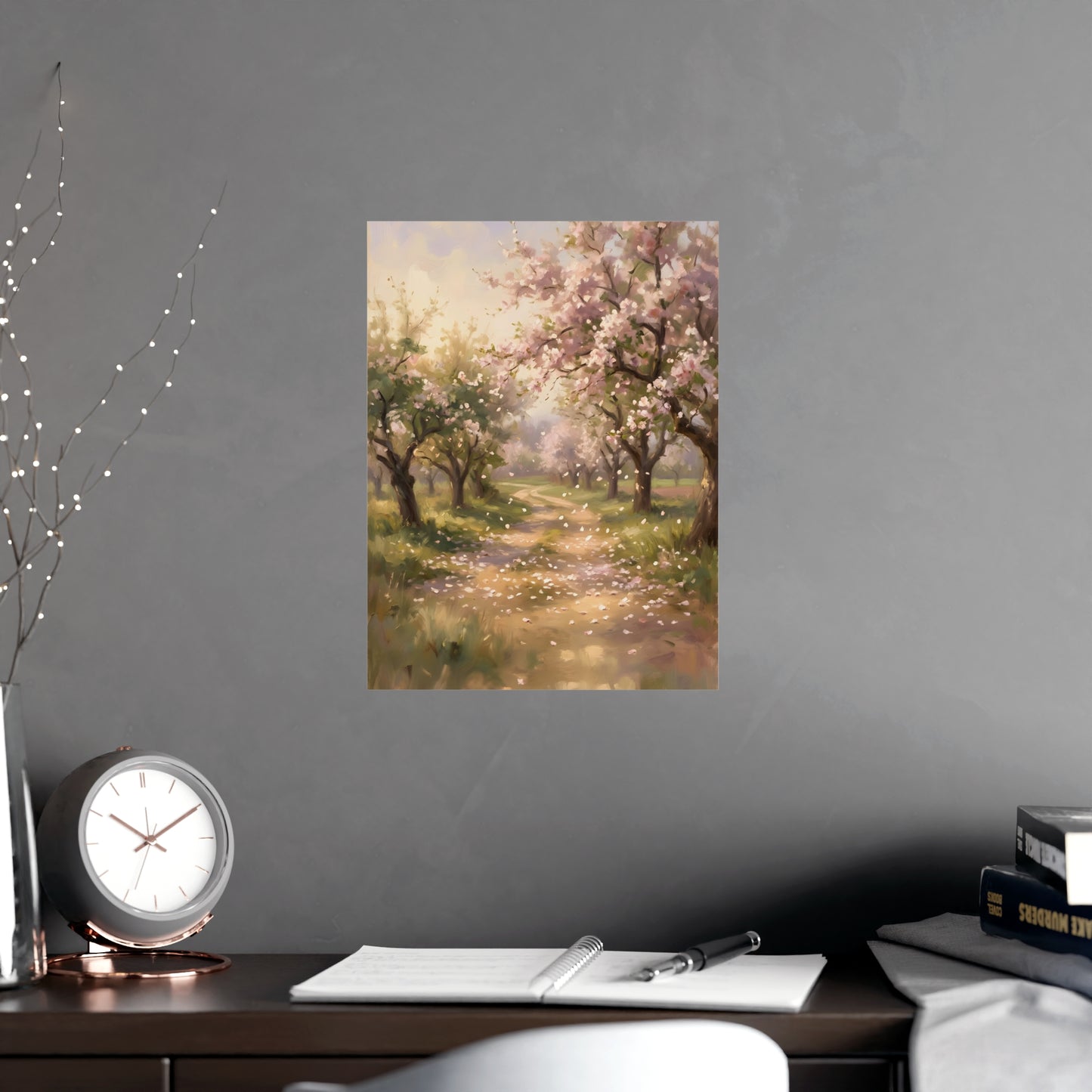 Orchard Path in Spring | Romantic Oil Painting Print | Wall Art