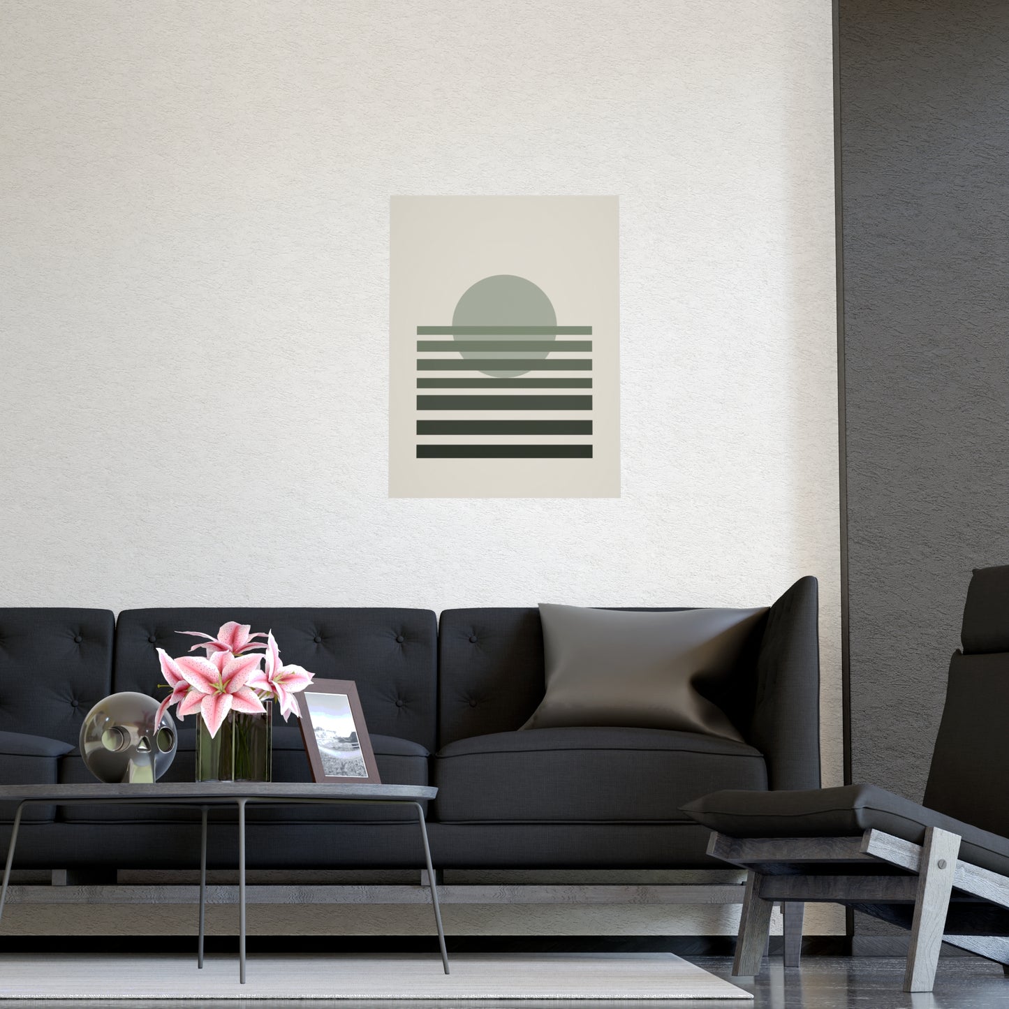 Sage Neutral Sunset Boho Wall Art | Living Room Print