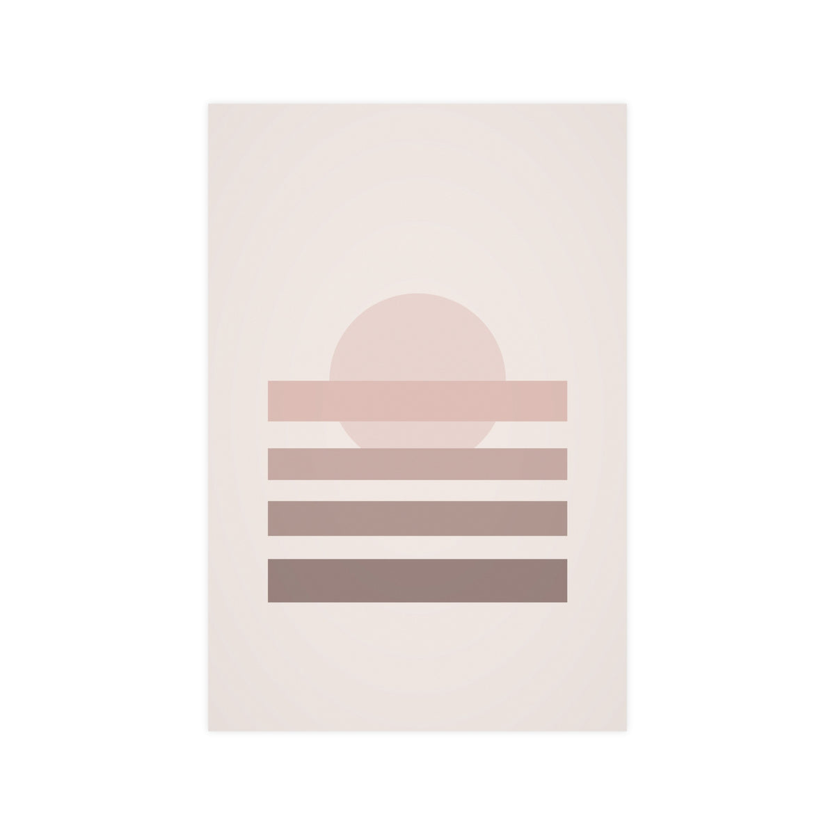 Dusty Rose Sunset Landscape Wall Art — sunset landscape in a dusty rose palette, 12x18 in print