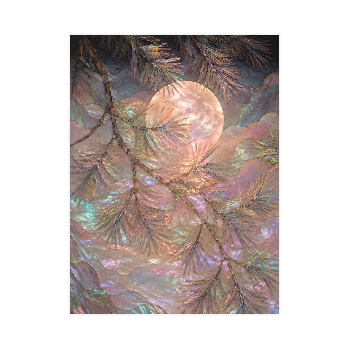 Moon behind Pines — moon behind pines, 18x24 in print