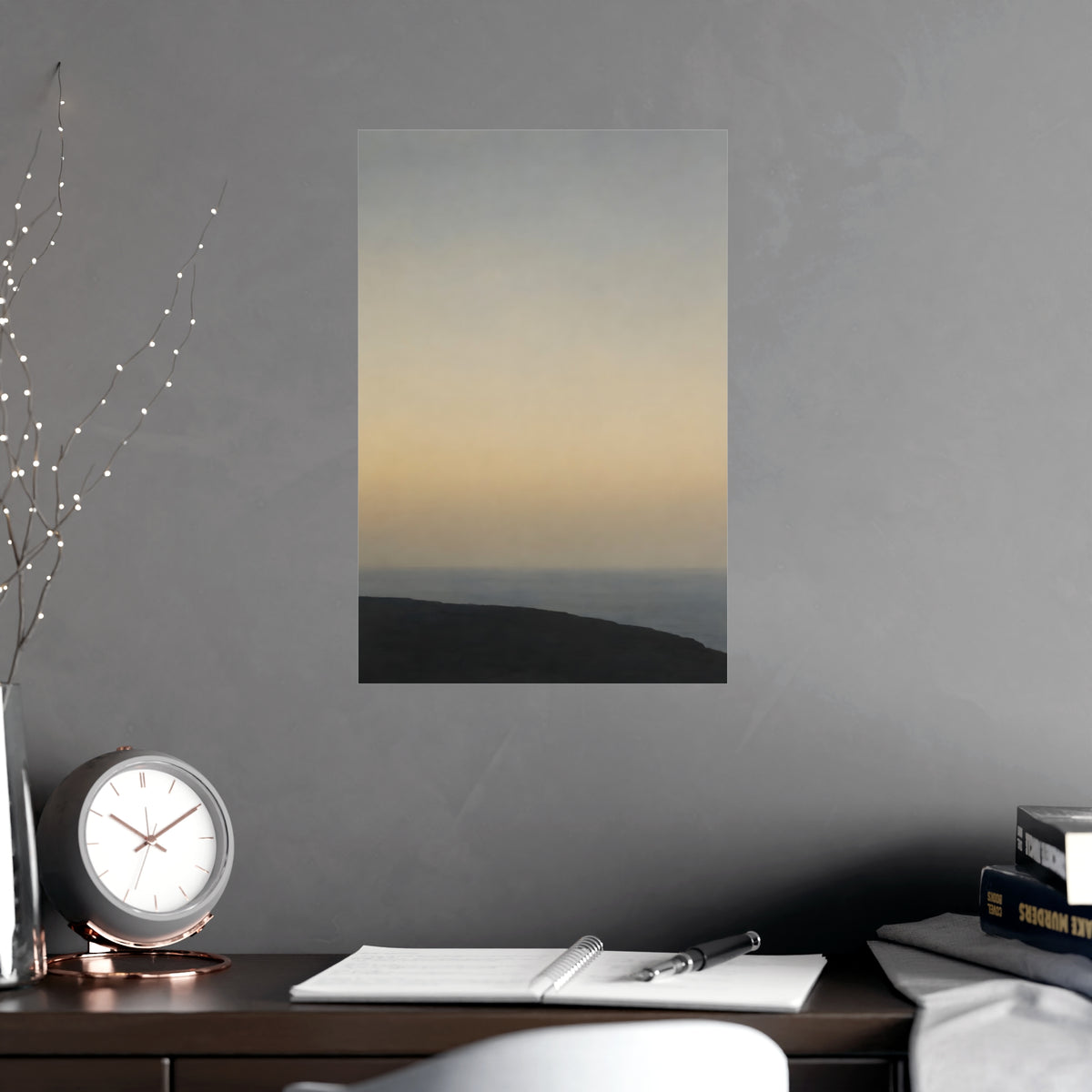 Cliff Edge, Low — cliff edge, low, shown framed on a wall