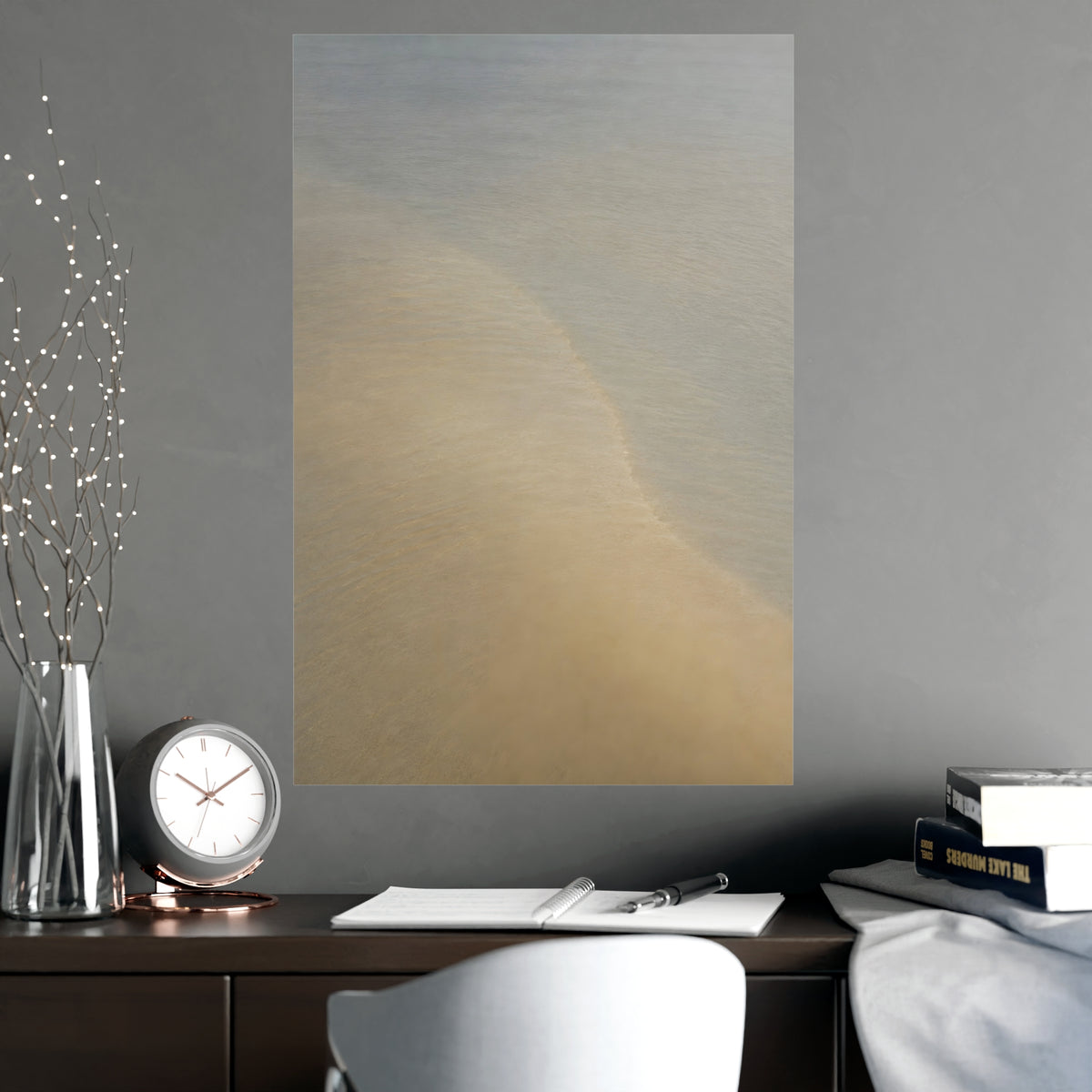 Shallows from Above — shallows from above, shown framed on a wall