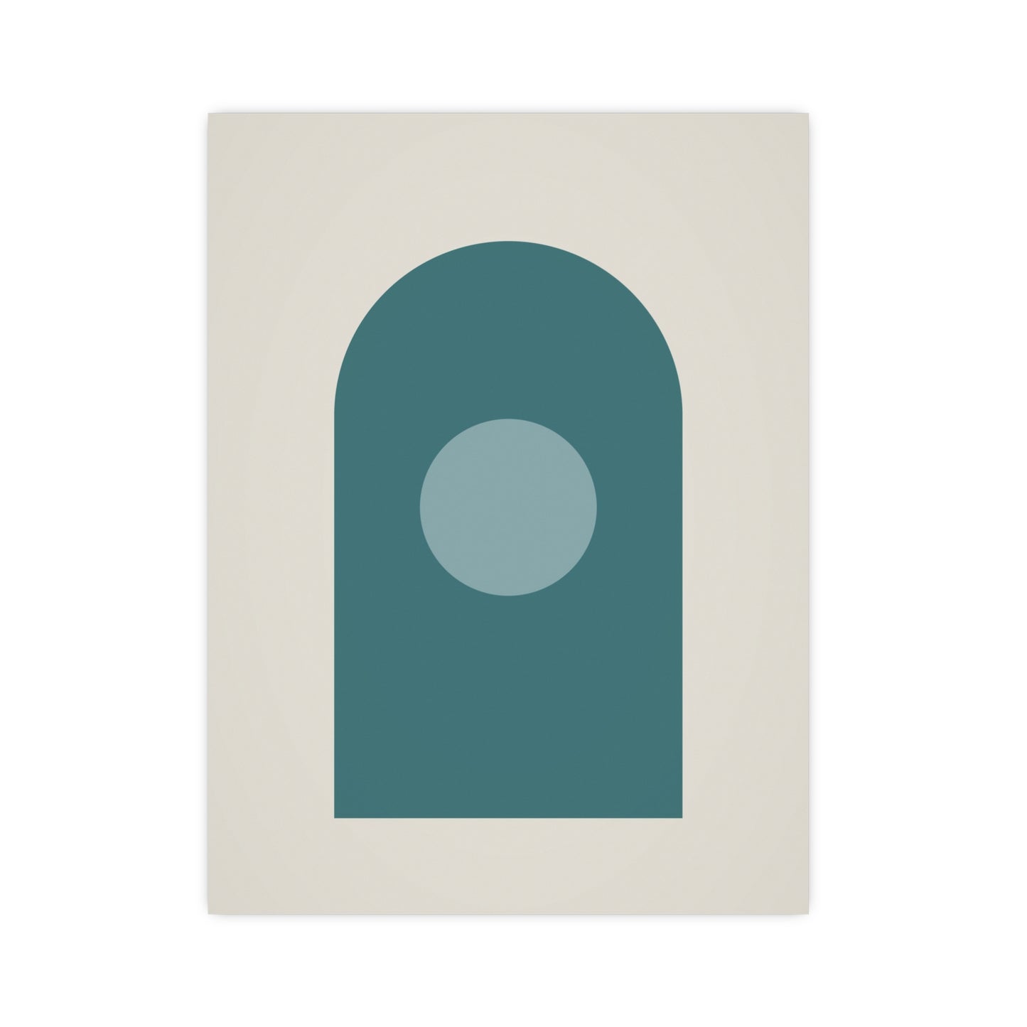 Deep Teal Arch Modern Wall Art | Living Room Print