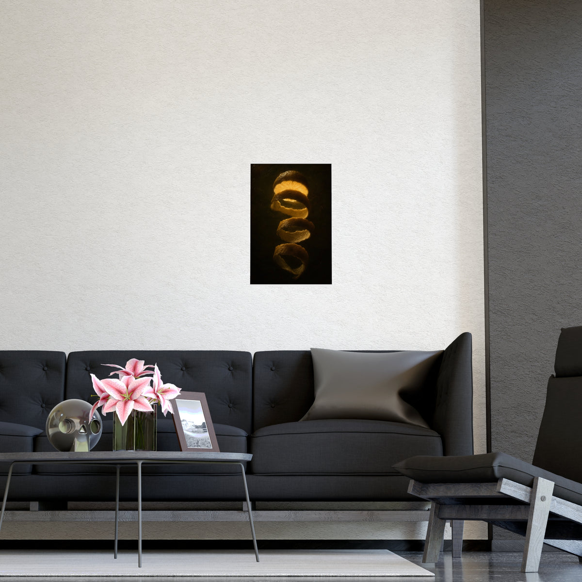 Lemon, Backlit — lemon, backlit, shown framed on a wall
