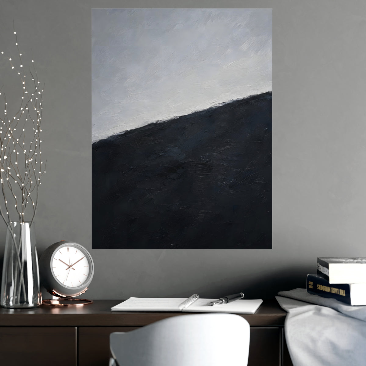 Snow Line — snow line, shown framed on a wall