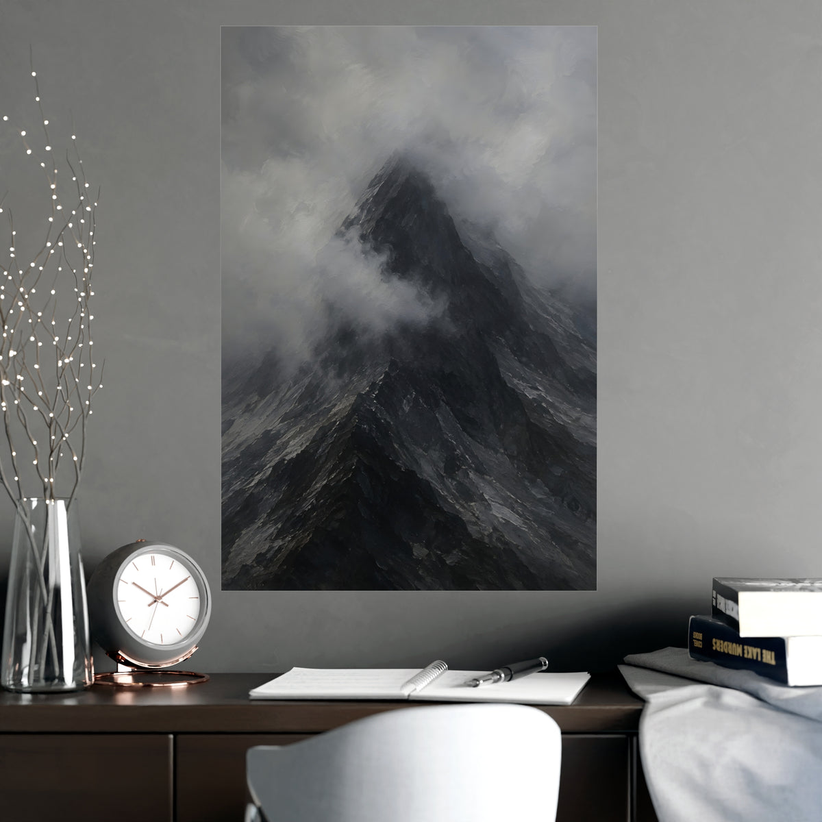 Peak in Cloud — peak in cloud, shown framed on a wall
