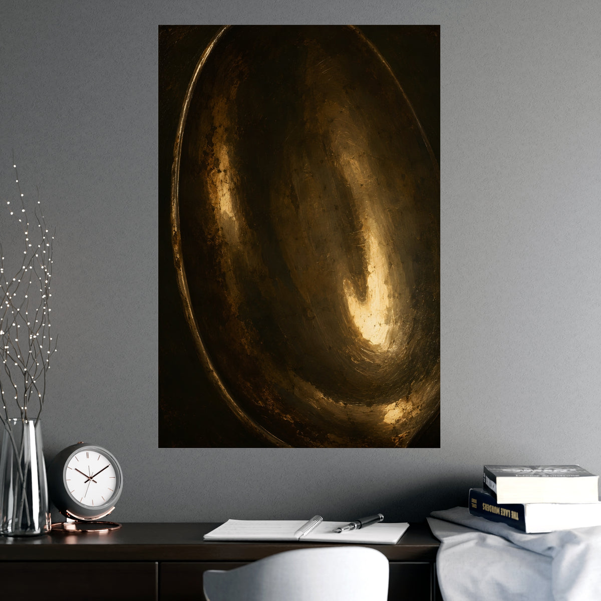 Tarnished Silver — tarnished silver, shown framed on a wall