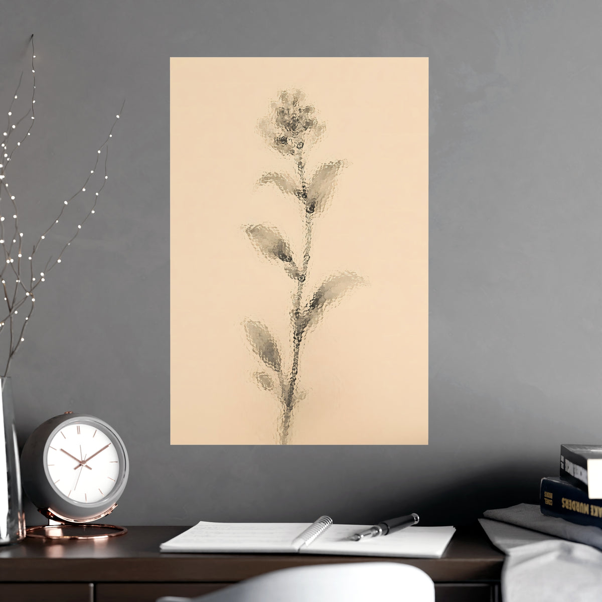 Through Frosted Glass — through frosted glass, shown framed on a wall