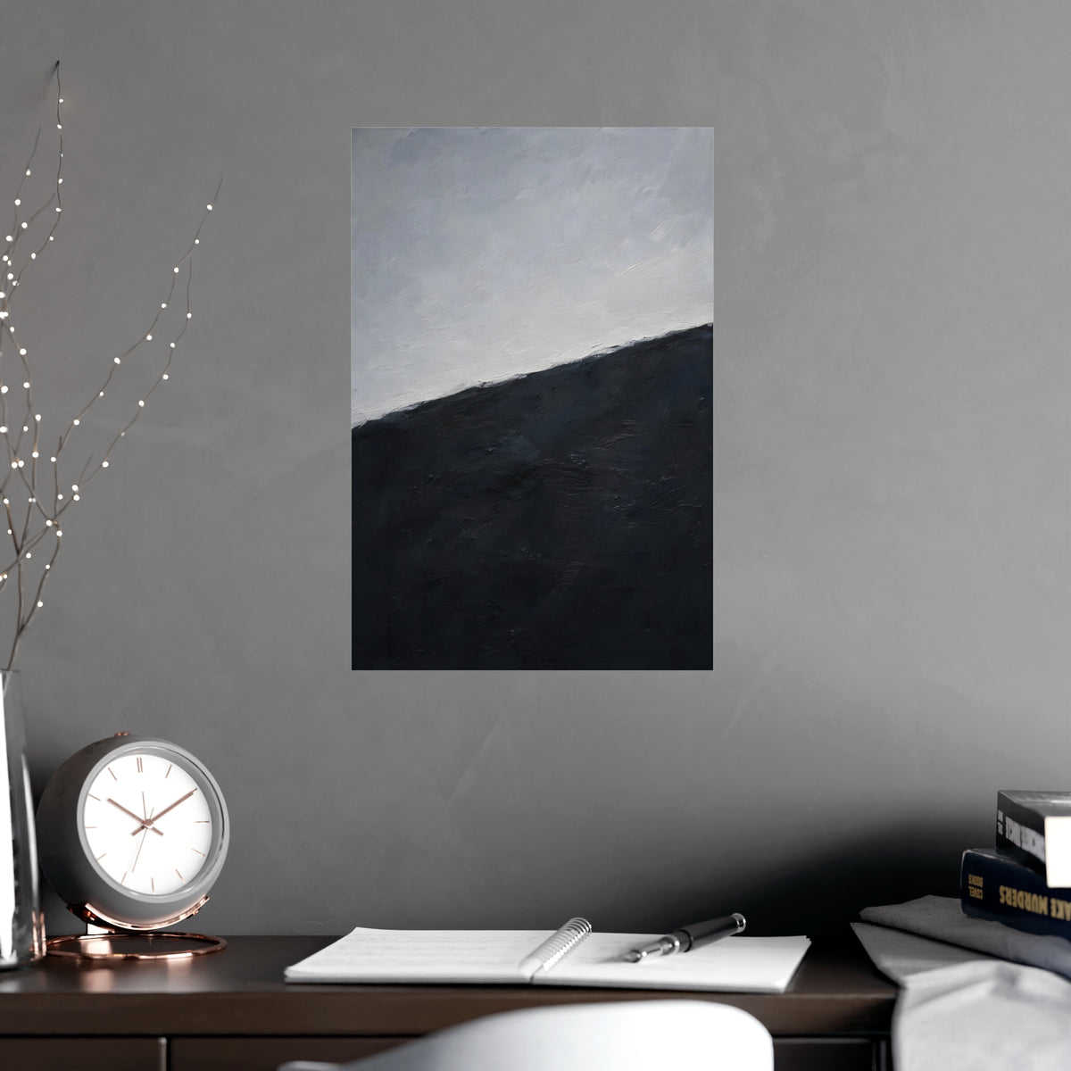 Snow Line — snow line, shown framed on a wall