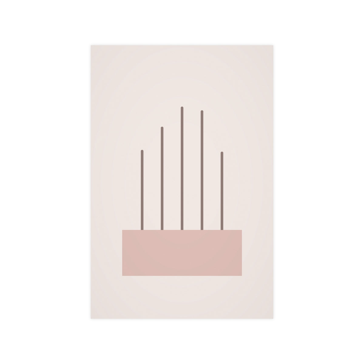 Dusty Rose Lines Wall Art — lines in a dusty rose palette, 12x18 in print