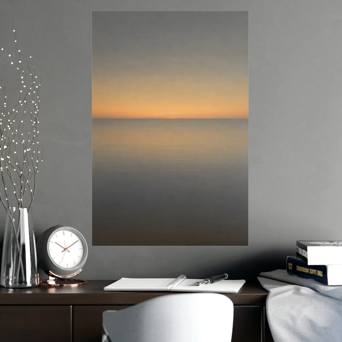 Sea at Dusk — sea at dusk, shown framed on a wall