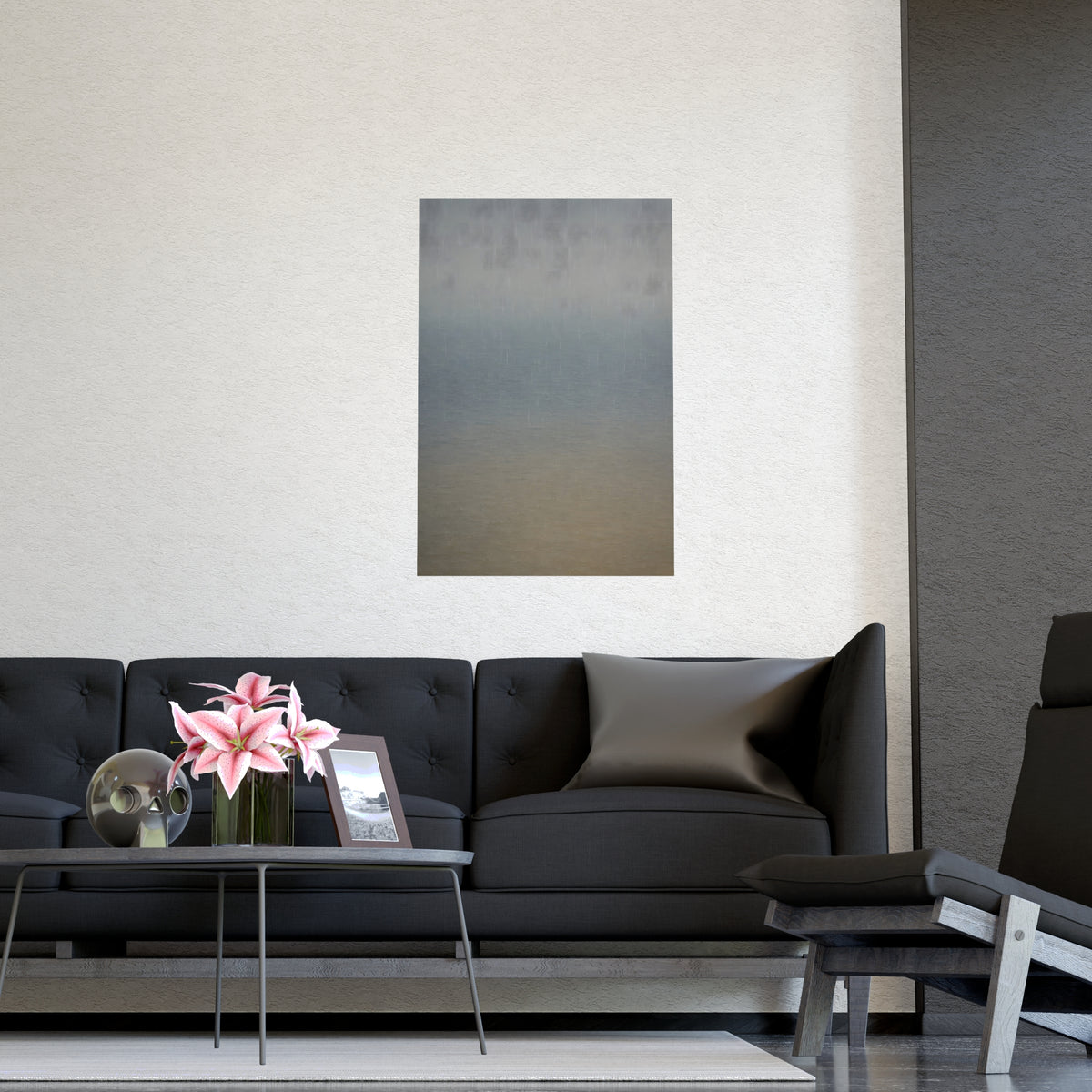 Rain at Sea — rain at sea, shown framed on a wall