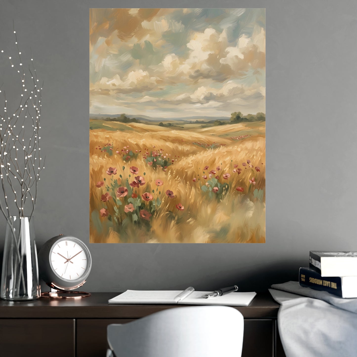 Coquelicots dans les blés | Affiche Murale Romantique | Peinture