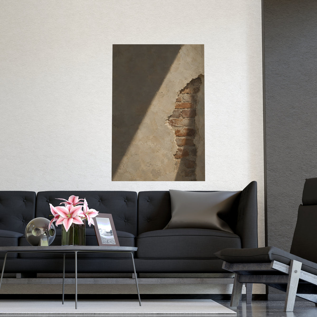 Where the Plaster Fell — where the plaster fell, shown framed on a wall