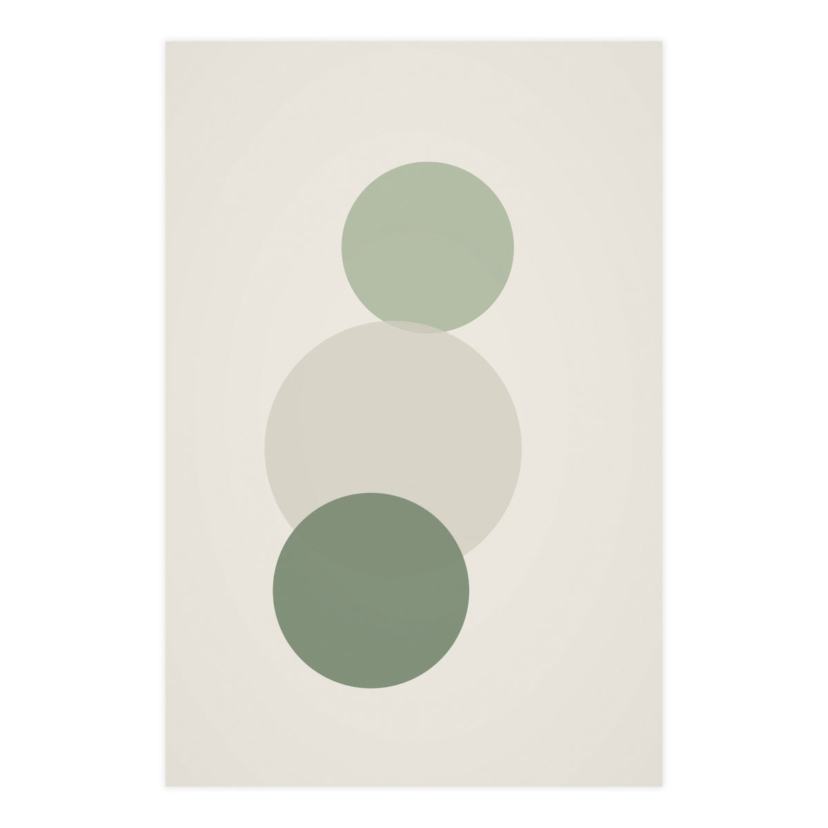 Sage Neutral Circles Boho Wall Art — circles in a sage neutral palette, 24x36 in print