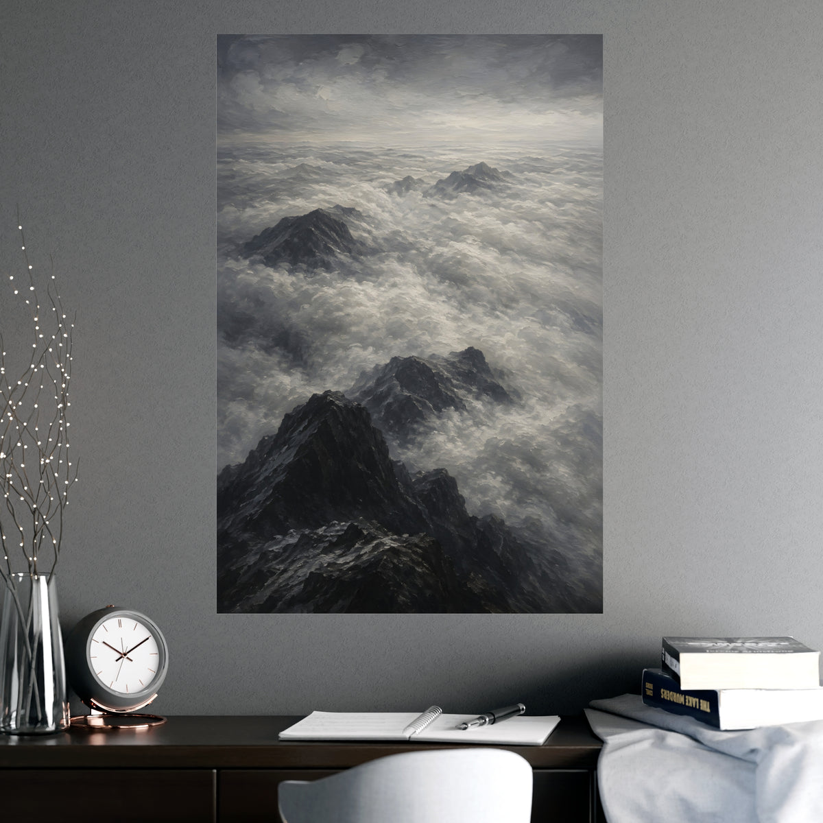 Sea of Cloud — sea of cloud, shown framed on a wall
