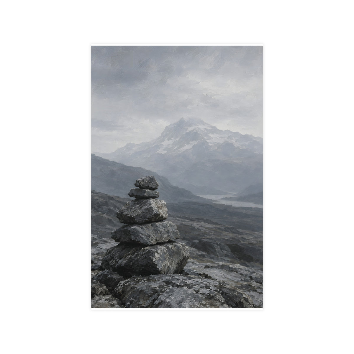 Cairn and Mountain — cairn and mountain, 11x17 in print