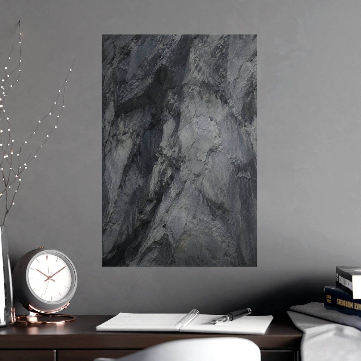 Rock Face — rock face, shown framed on a wall