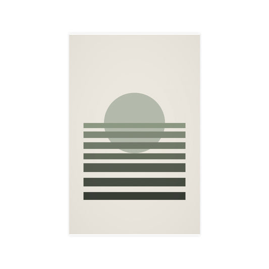 Sage Neutral Sunset Boho Wall Art | Living Room Print