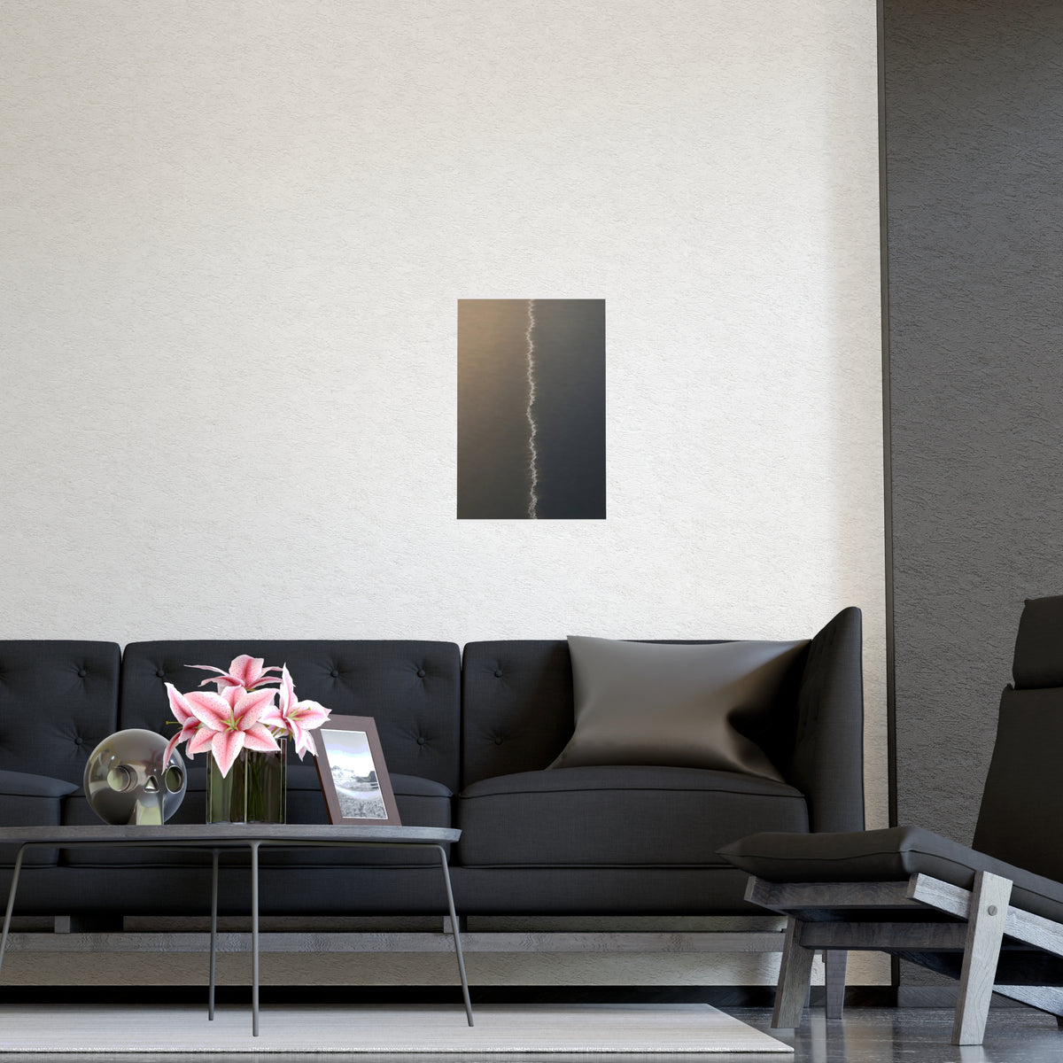 One Line, from Above — one line, from above, shown framed on a wall