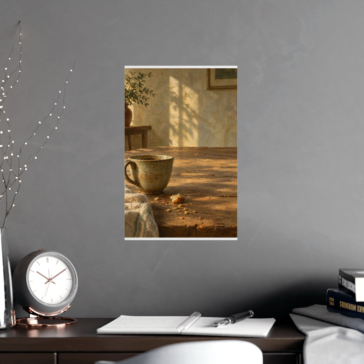 At Table Height — at table height, shown framed on a wall