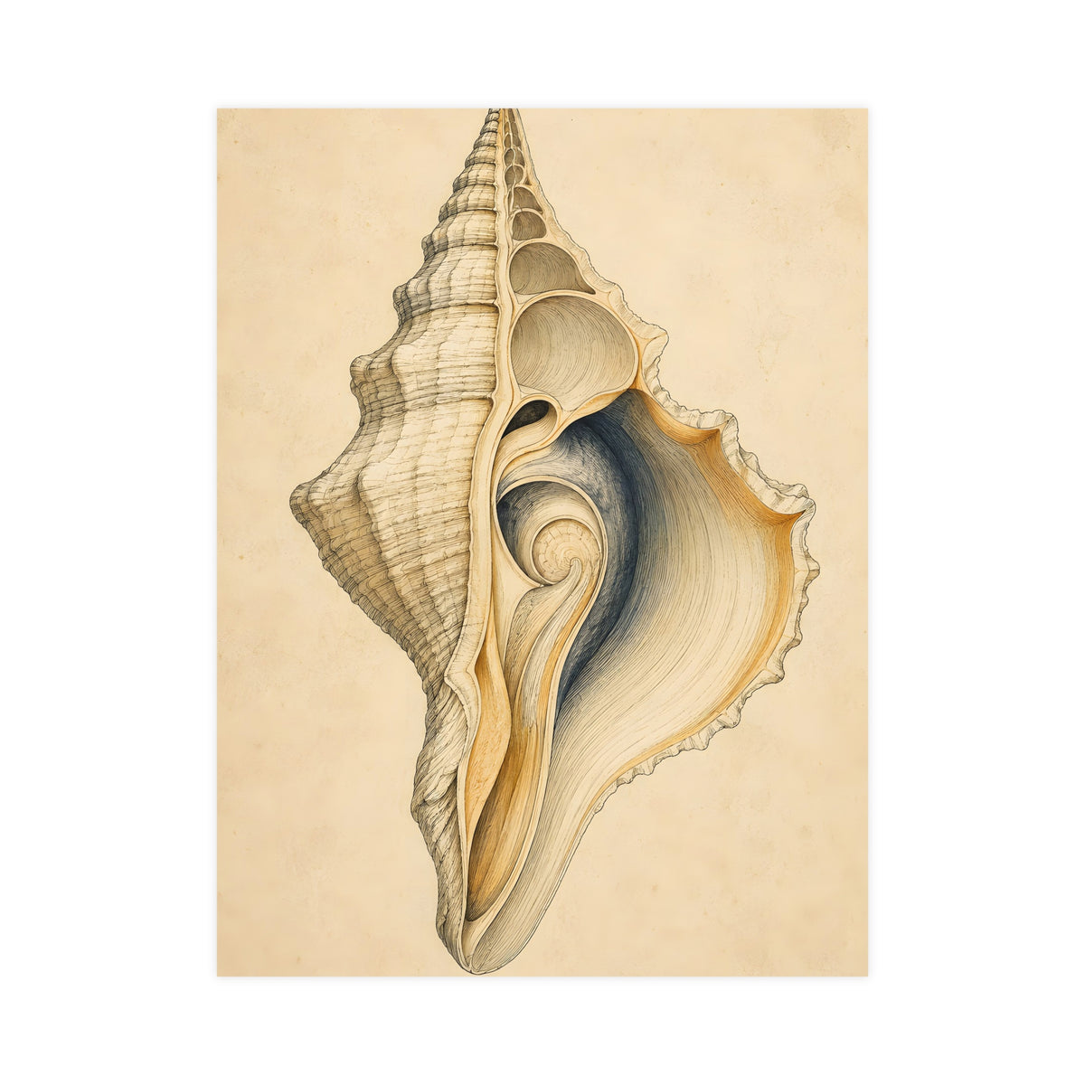 Conch Shell — conch shell, 18x24 in print