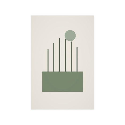 Sage Neutral Lines Boho Wall Art | Living Room Print