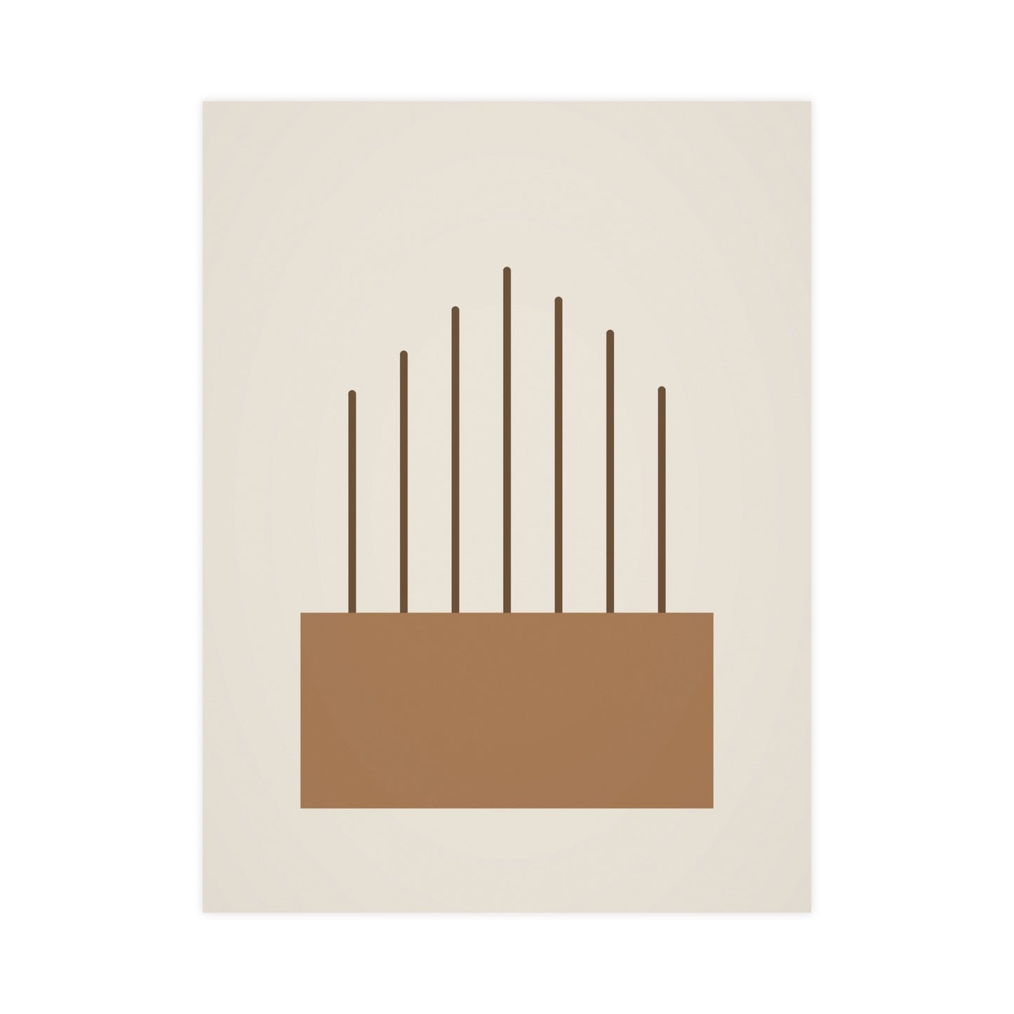 Warm Earth Lines Boho Wall Art | Living Room Print