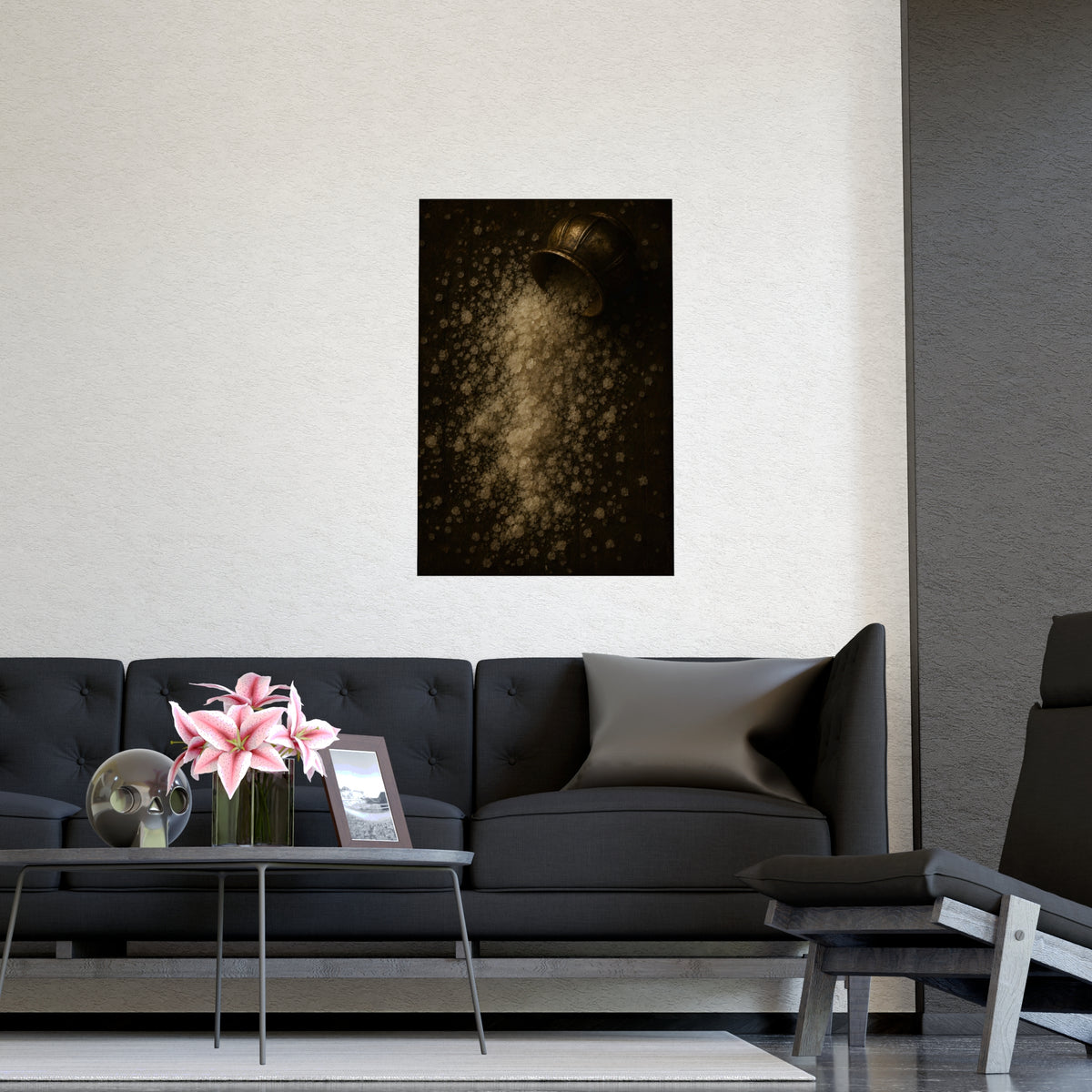 Salt, Spilled — salt, spilled, shown framed on a wall
