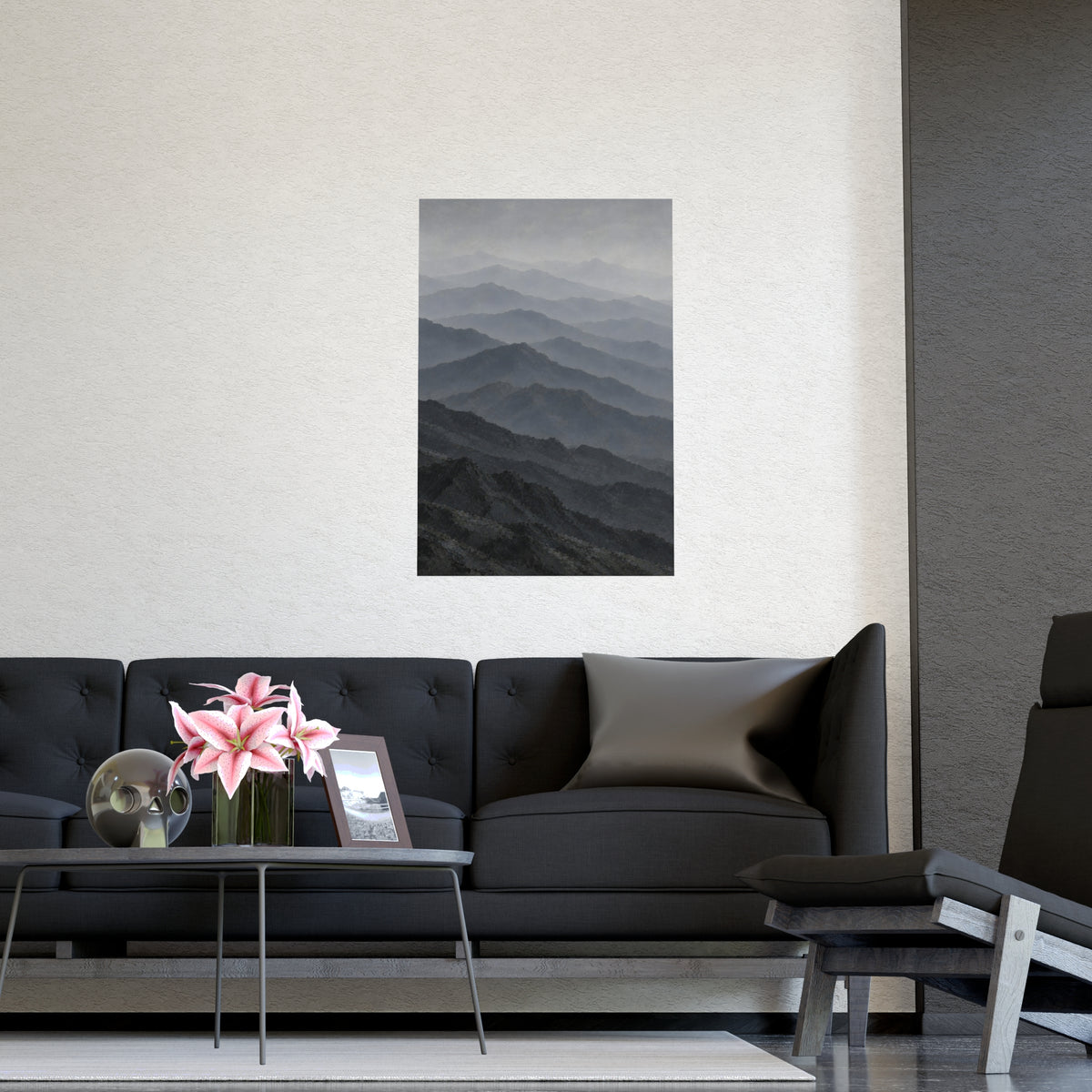 Ridge behind Ridge — ridge behind ridge, shown framed on a wall