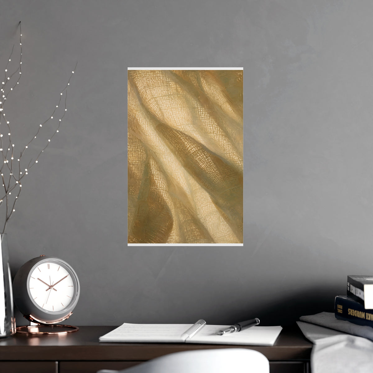 Gauze, Backlit — gauze, backlit, shown framed on a wall