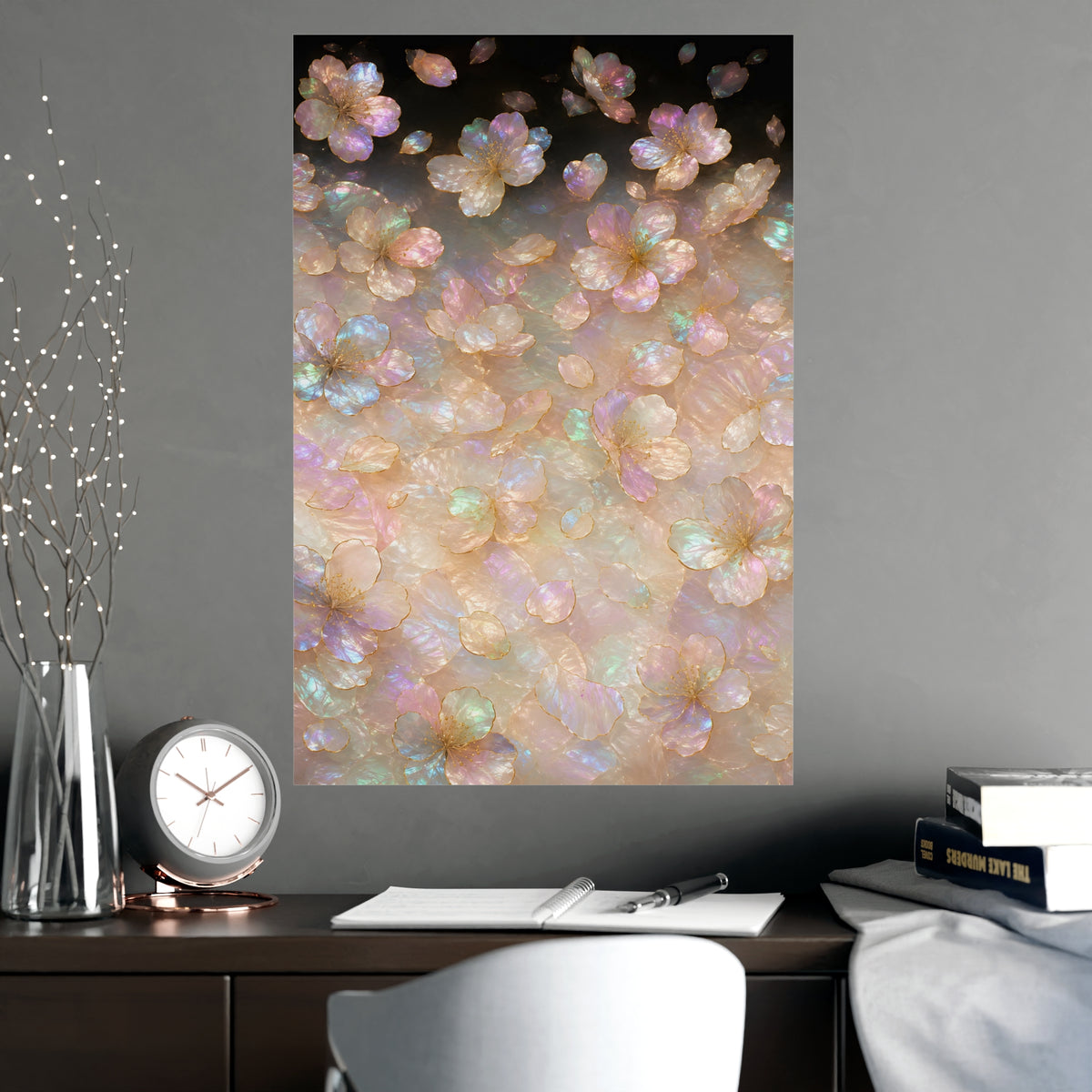Petals, Scattered — petals, scattered, shown framed on a wall
