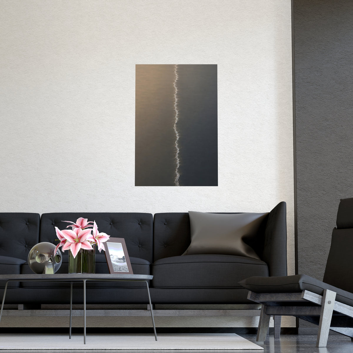 One Line, from Above — one line, from above, shown framed on a wall