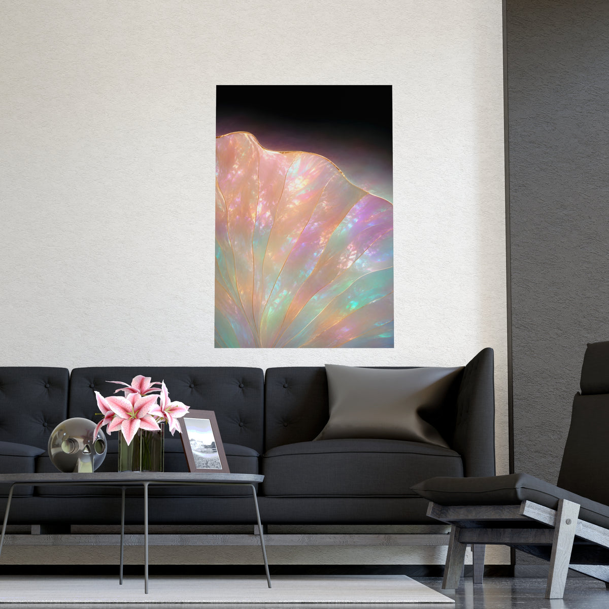 One Lotus Leaf — one lotus leaf, shown framed on a wall