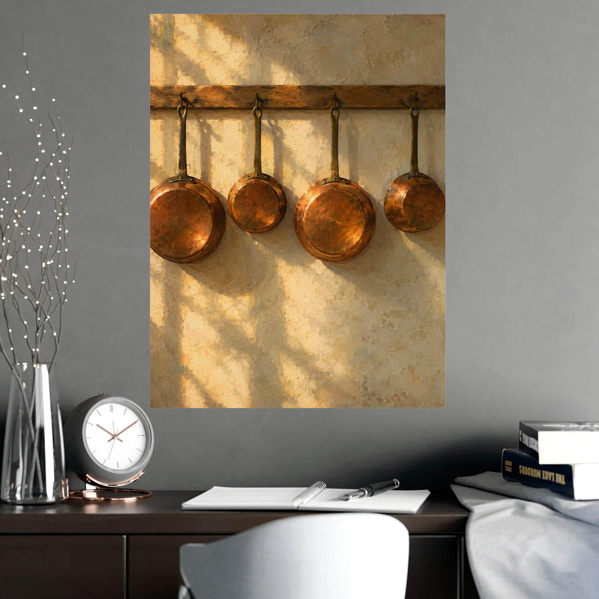 Copper on the Wall — copper on the wall, shown framed on a wall