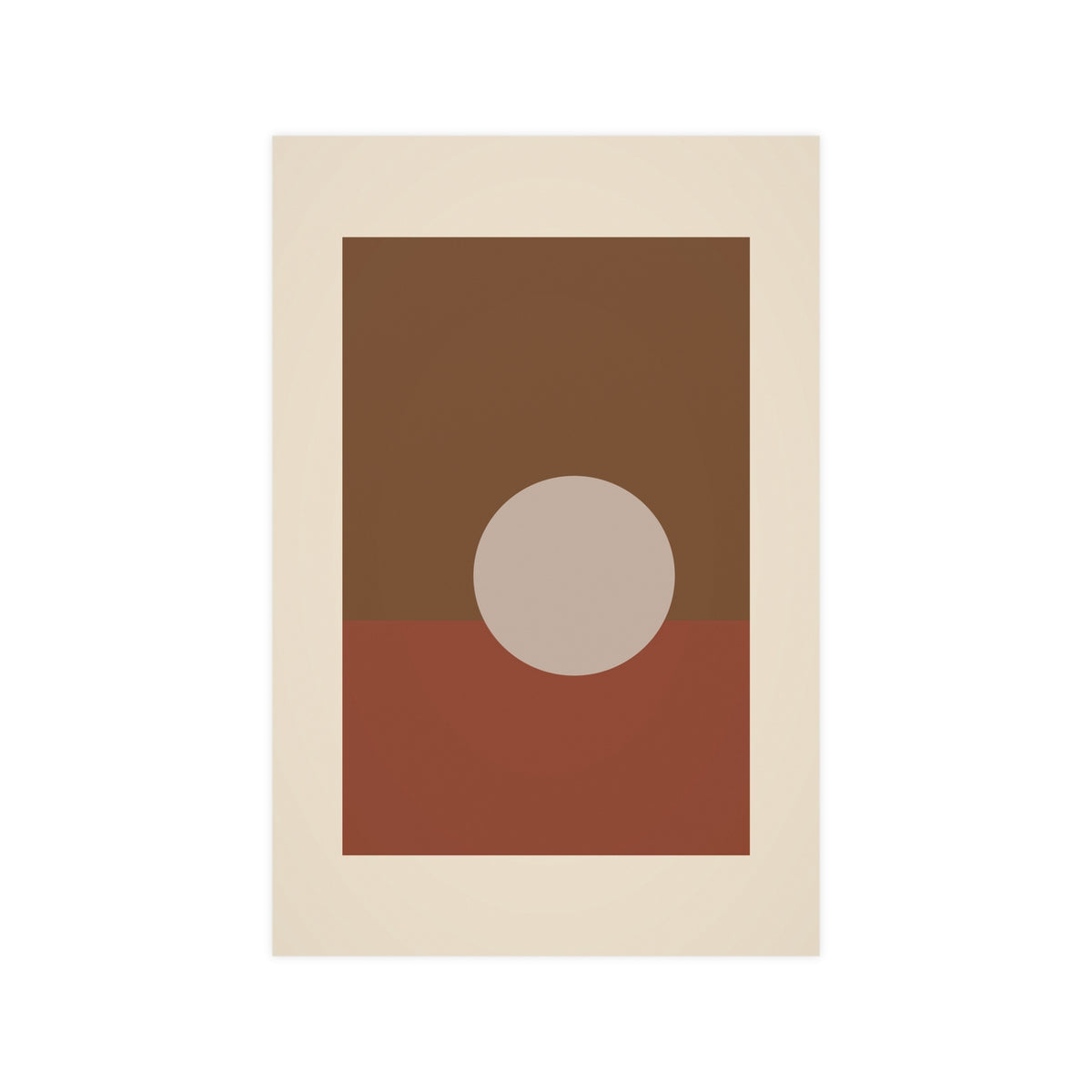 Muted 70s Sun Landscape Wall Art — sun landscape in a muted 70s palette, 12x18 in print