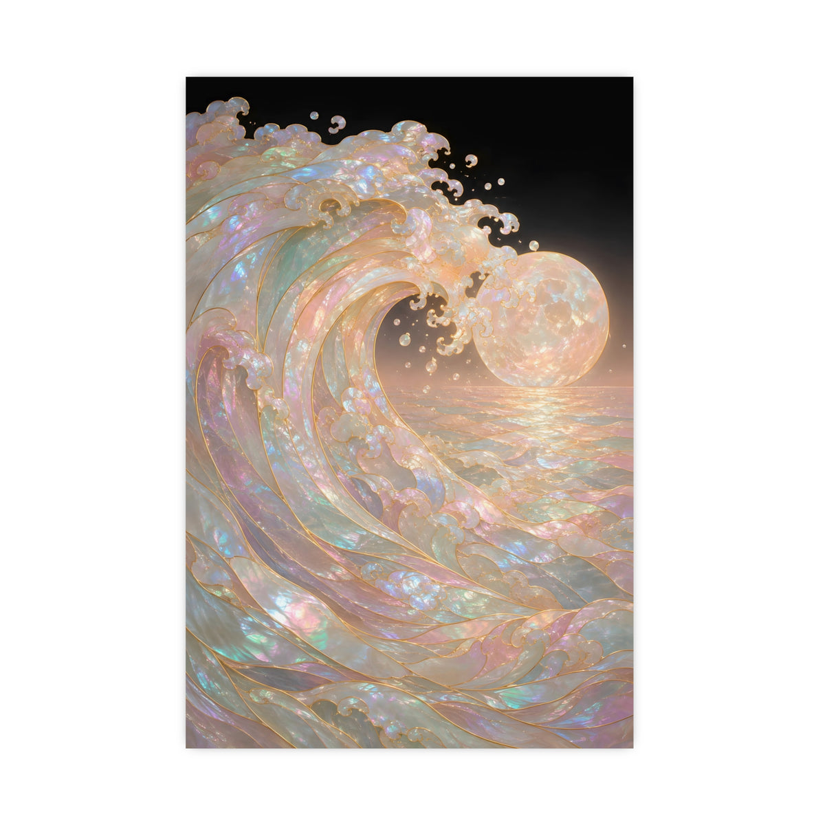 Wave and Moon — wave and moon, 16x24 in print