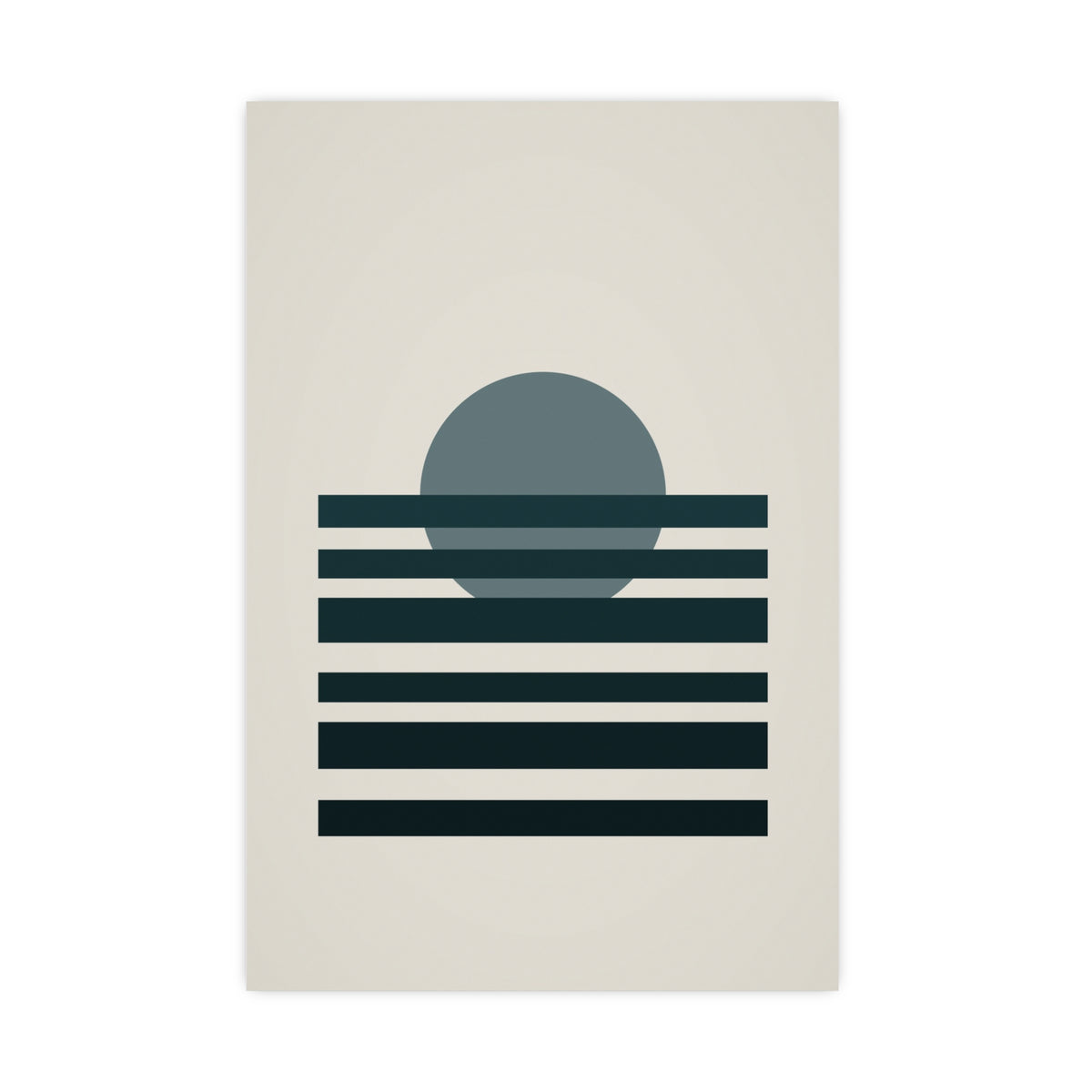 Deep Teal Sunset Landscape Wall Art — sunset landscape in a deep teal palette, 20x30 in print