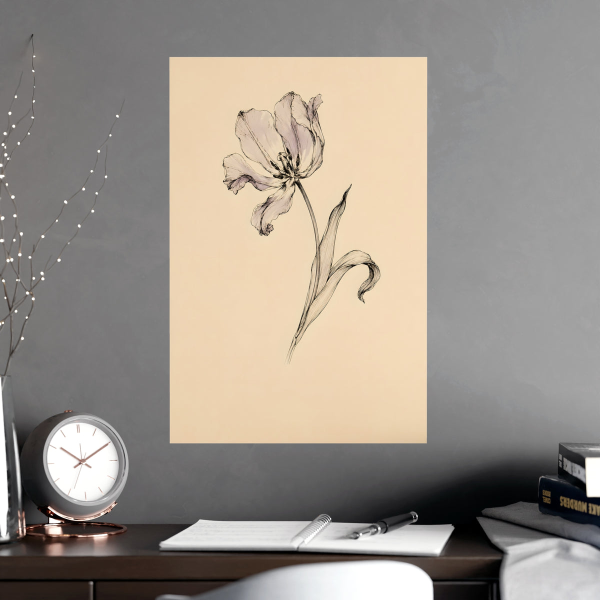 Tulip, Just Past — tulip, just past, shown framed on a wall