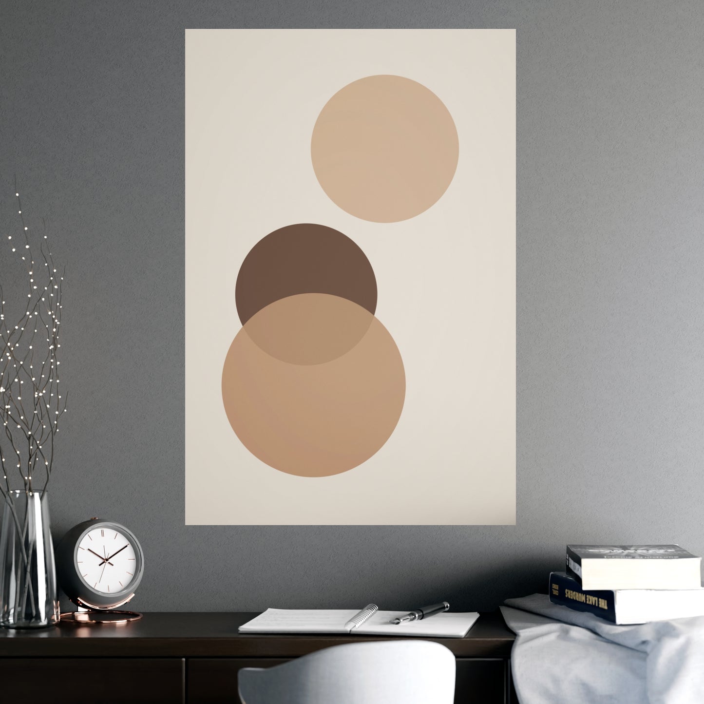 Sand Clay Circles Modern Wall Art | Living Room Print
