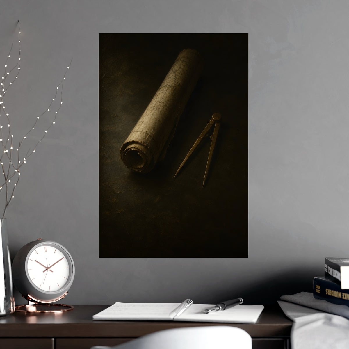 Chart and Dividers — chart and dividers, shown framed on a wall