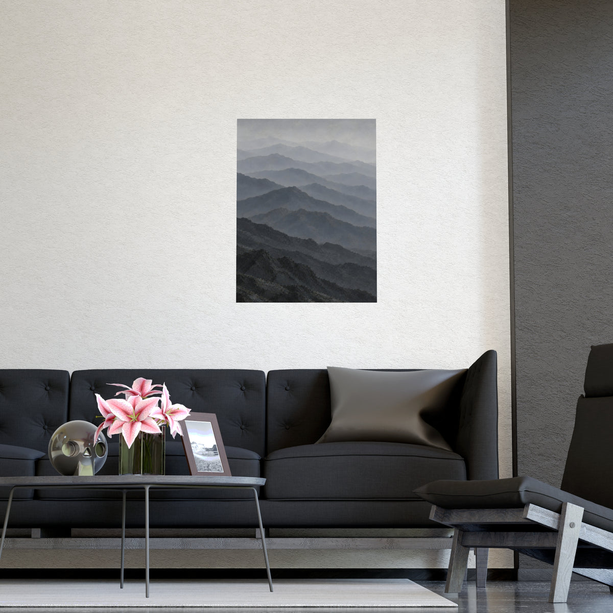 Ridge behind Ridge — ridge behind ridge, shown framed on a wall