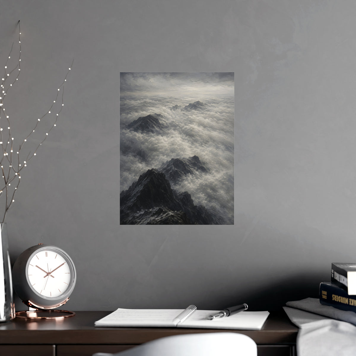 Sea of Cloud — sea of cloud, shown framed on a wall