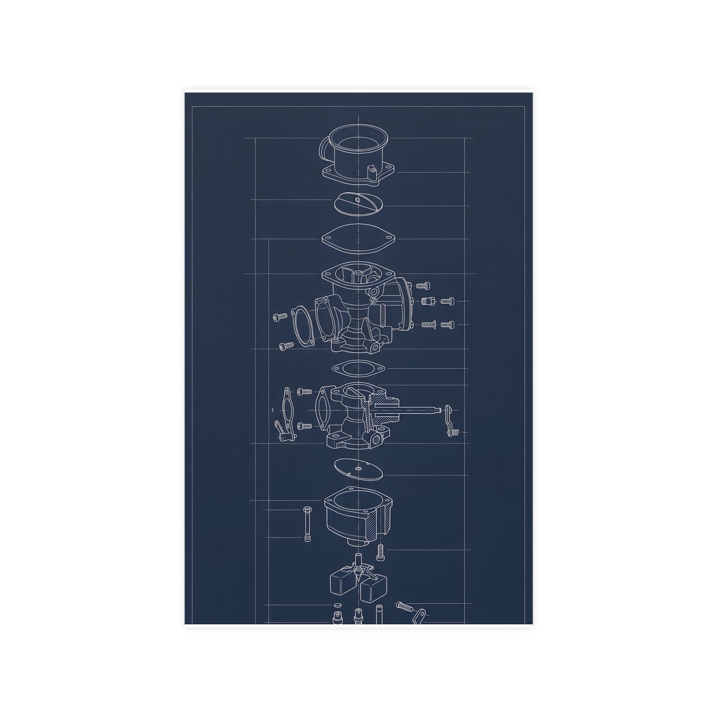 Carburettor, Exploded — carburettor, exploded, 11x17 in print