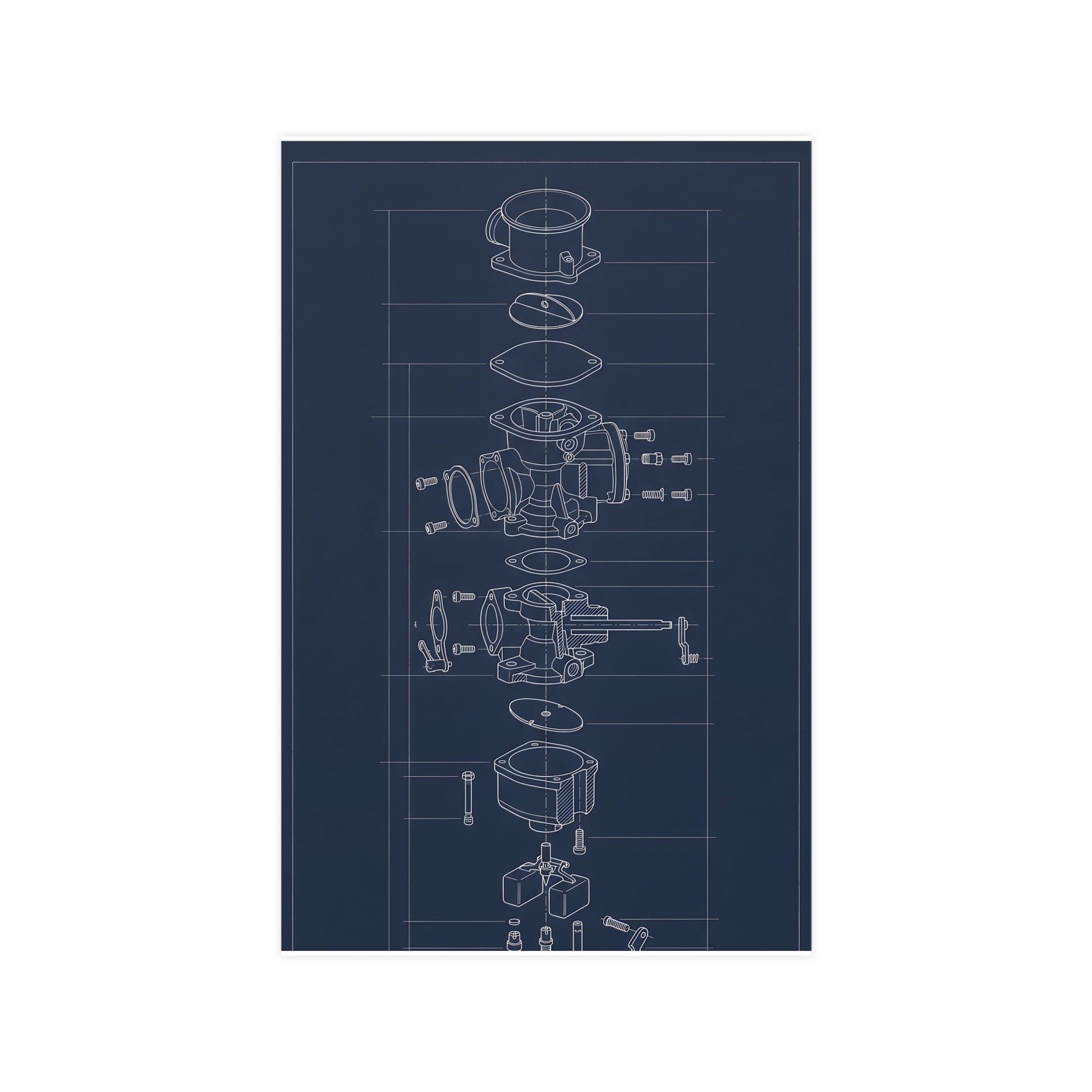 Carburettor, Exploded — carburettor, exploded, 11x17 in print