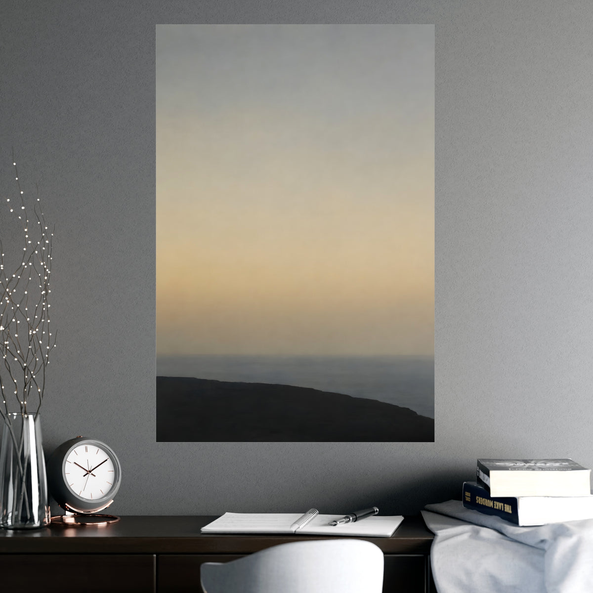 Cliff Edge, Low — cliff edge, low, shown framed on a wall