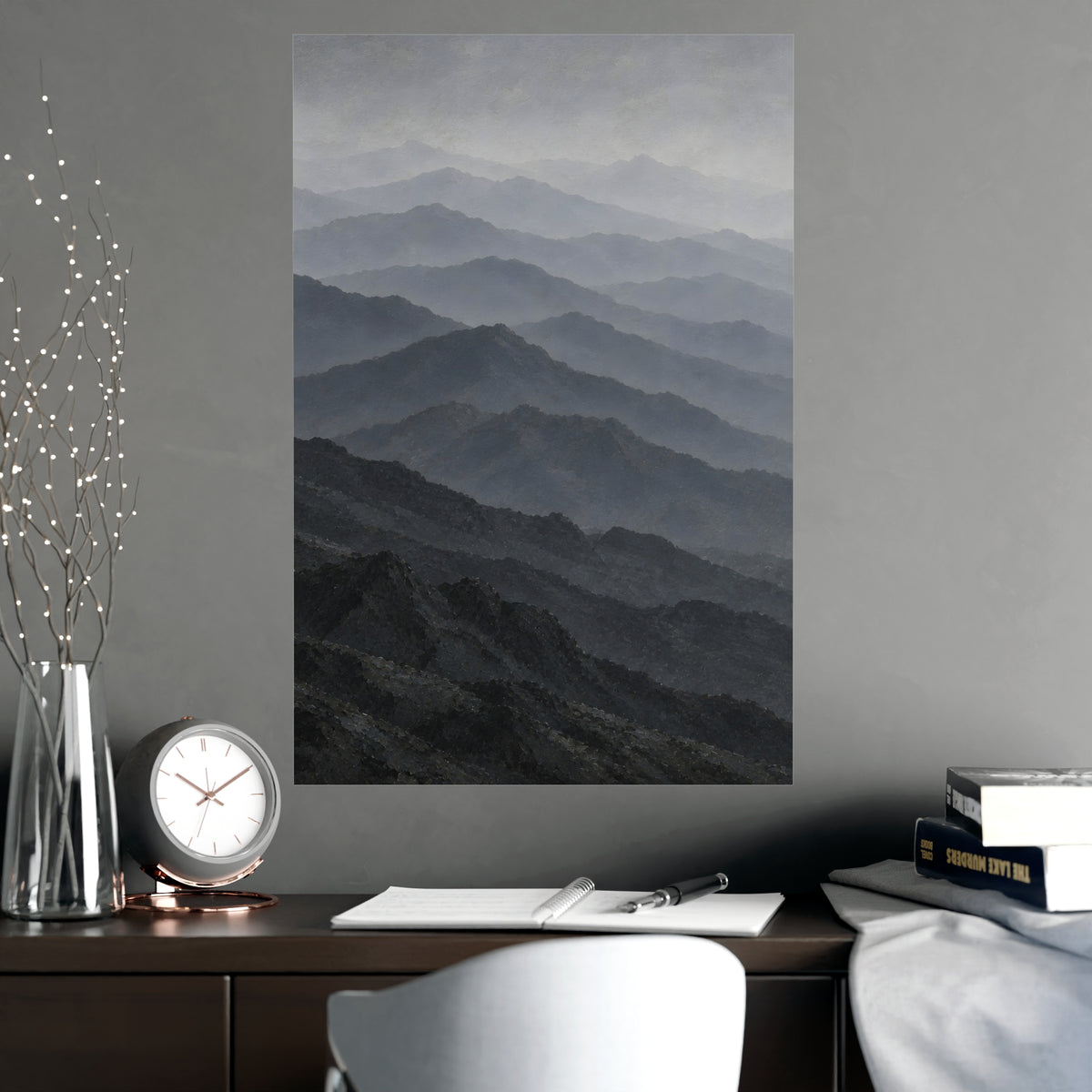 Ridge behind Ridge — ridge behind ridge, shown framed on a wall