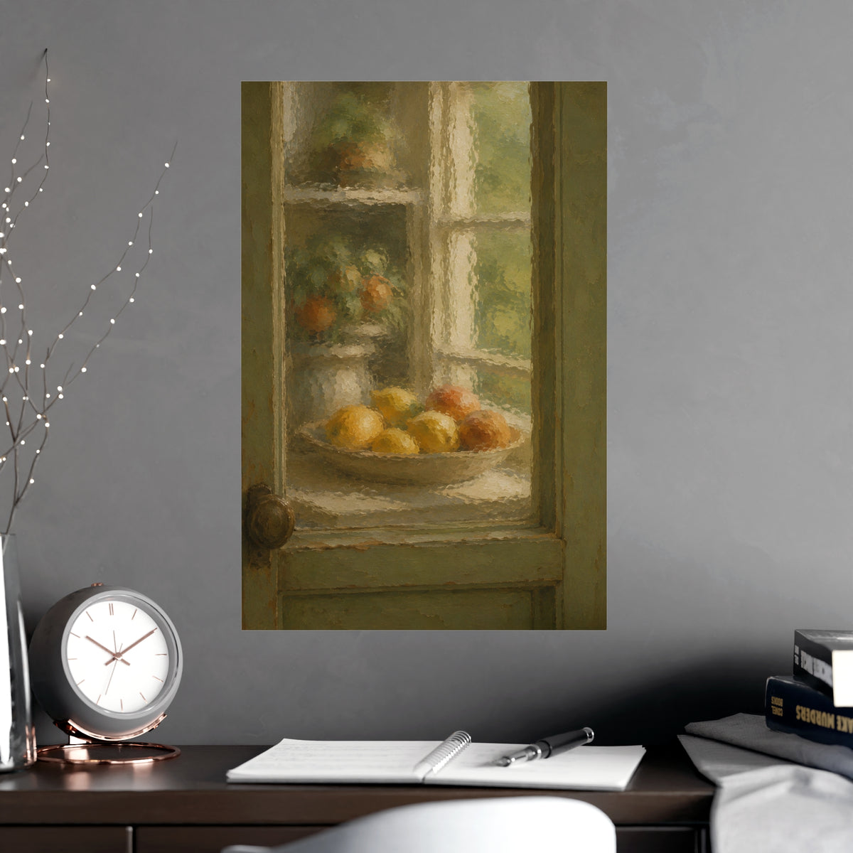 Through the Wavy Glass — through the wavy glass, shown framed on a wall