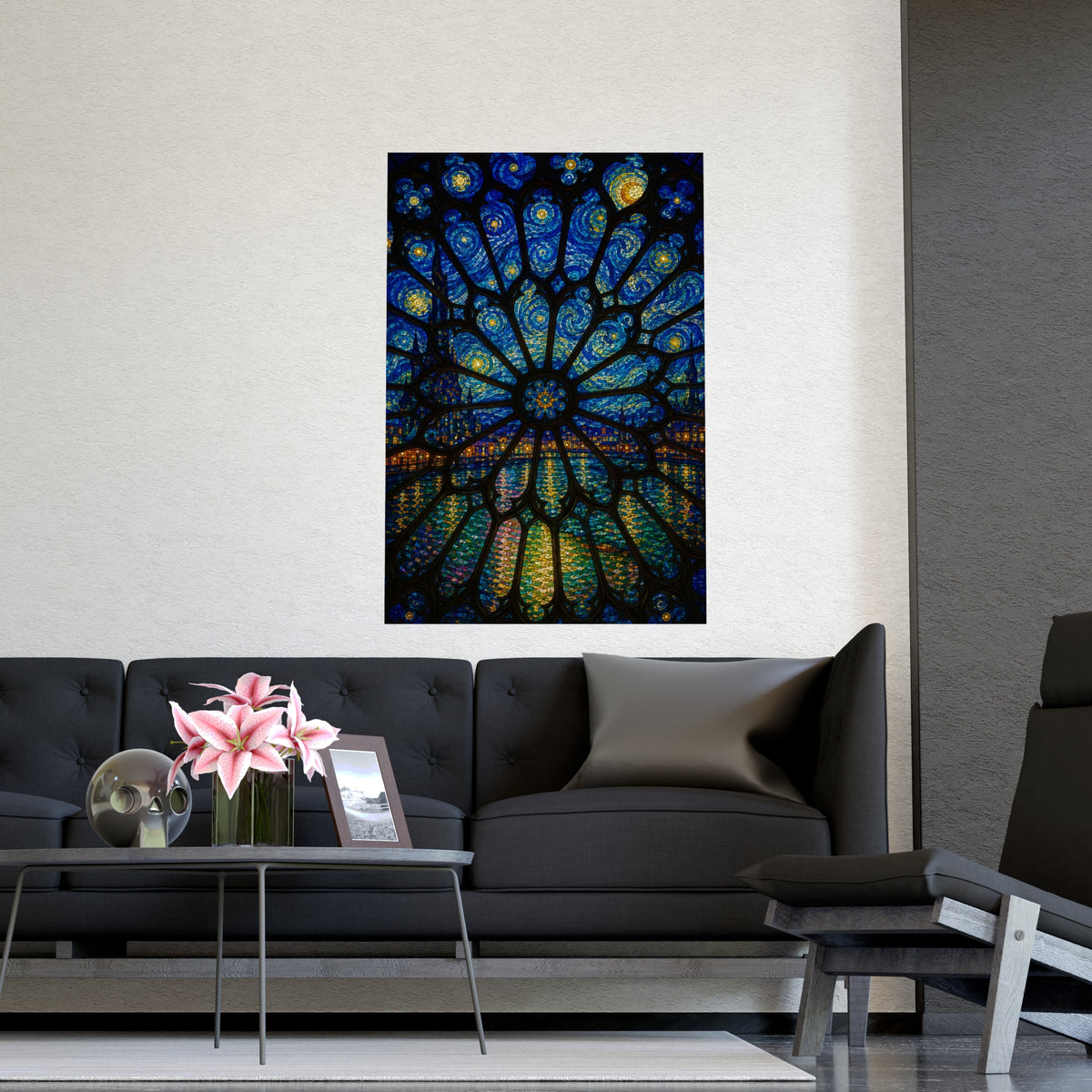 Rose Window — rose window, shown framed on a wall